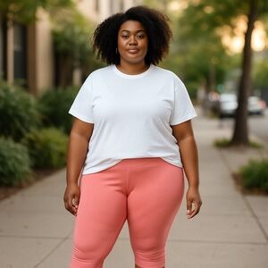 Old Navy Highrise Powersoft 7/8 Ankle Pink Leggings Size 4X. NWT